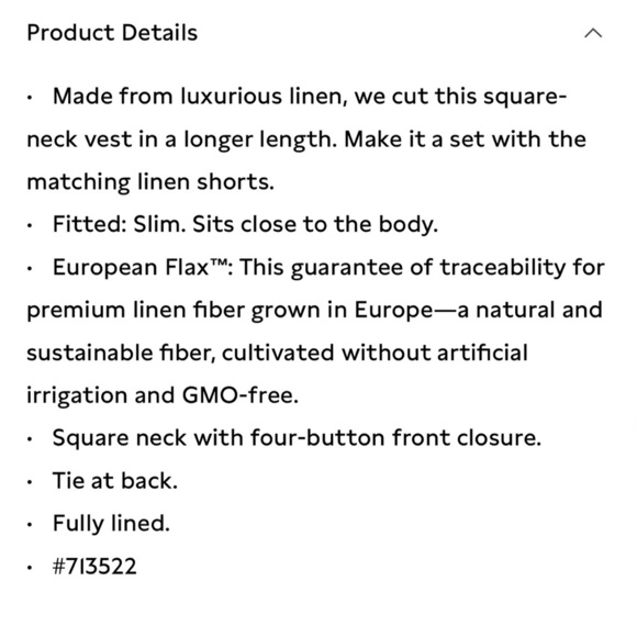 NWT Banana Republic Linen Square Neck Black Vest Size 14. - Picture 7 of 8